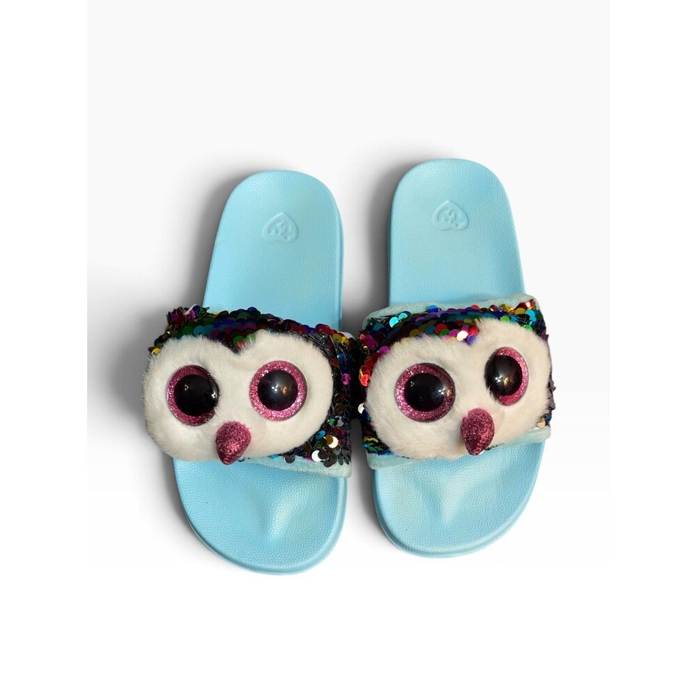 Ty Slides, Beanie Boo, Rainbow Owls Size US 1-3 ~ EUR 33 Excellent Condition